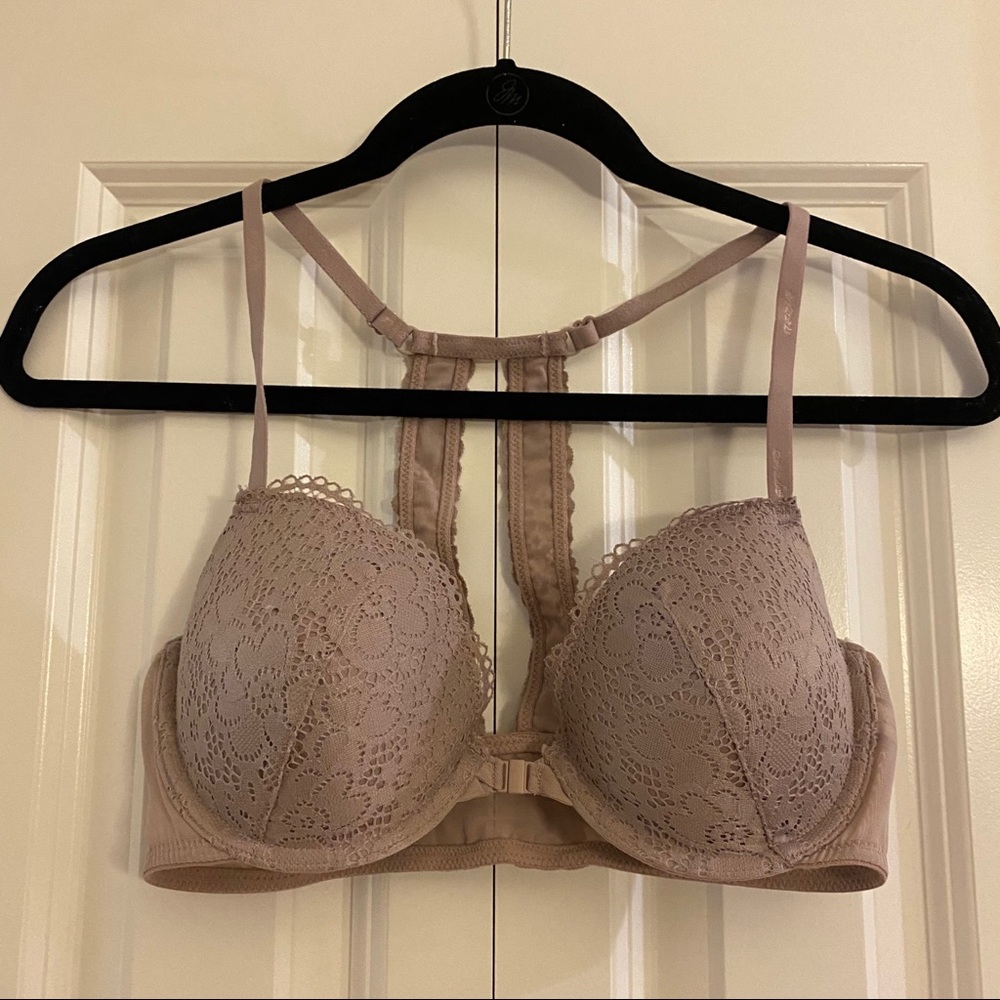 aerie front closure racerback lace bra